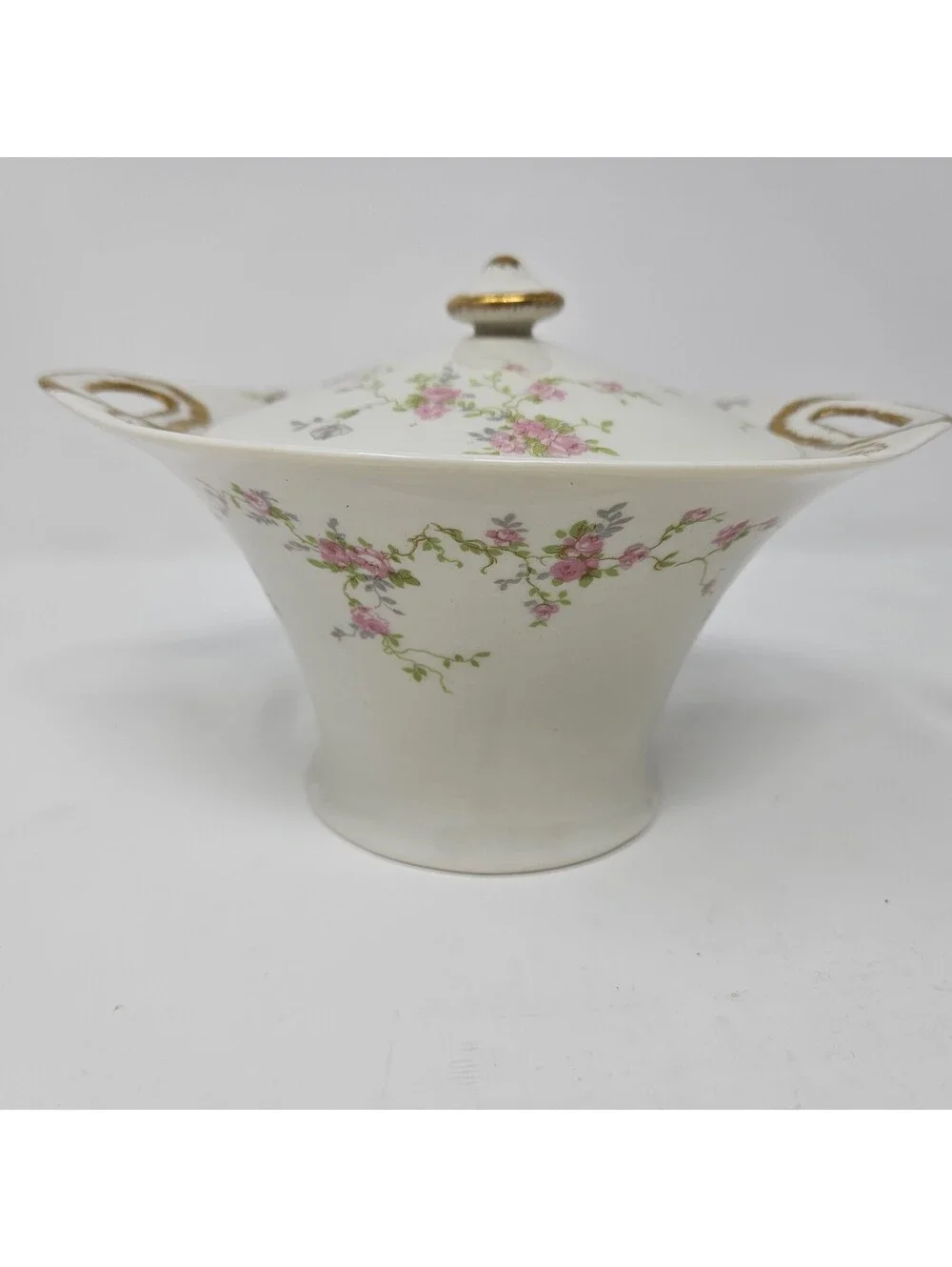 Theodore Haviland NY Pink Spray Creamer and Sugar Bowl Vintage 1937-1956 America